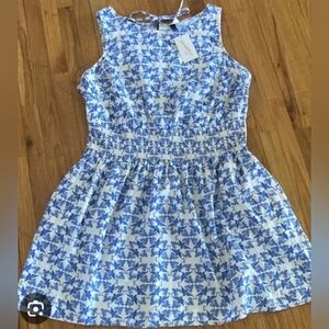 Blue and White Patterned Dress